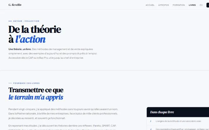 Page Livres : collection De la théorie à l'action